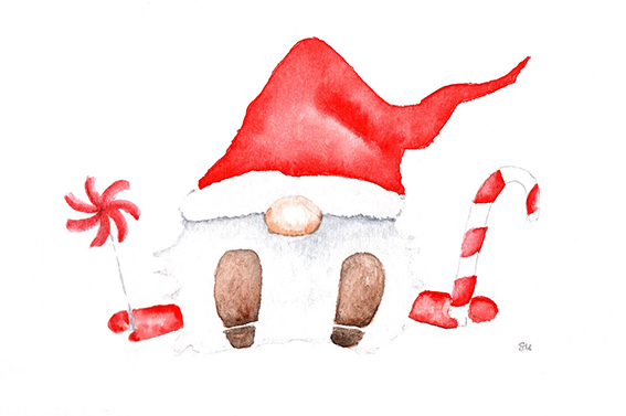 Kerstgnoom met snoep